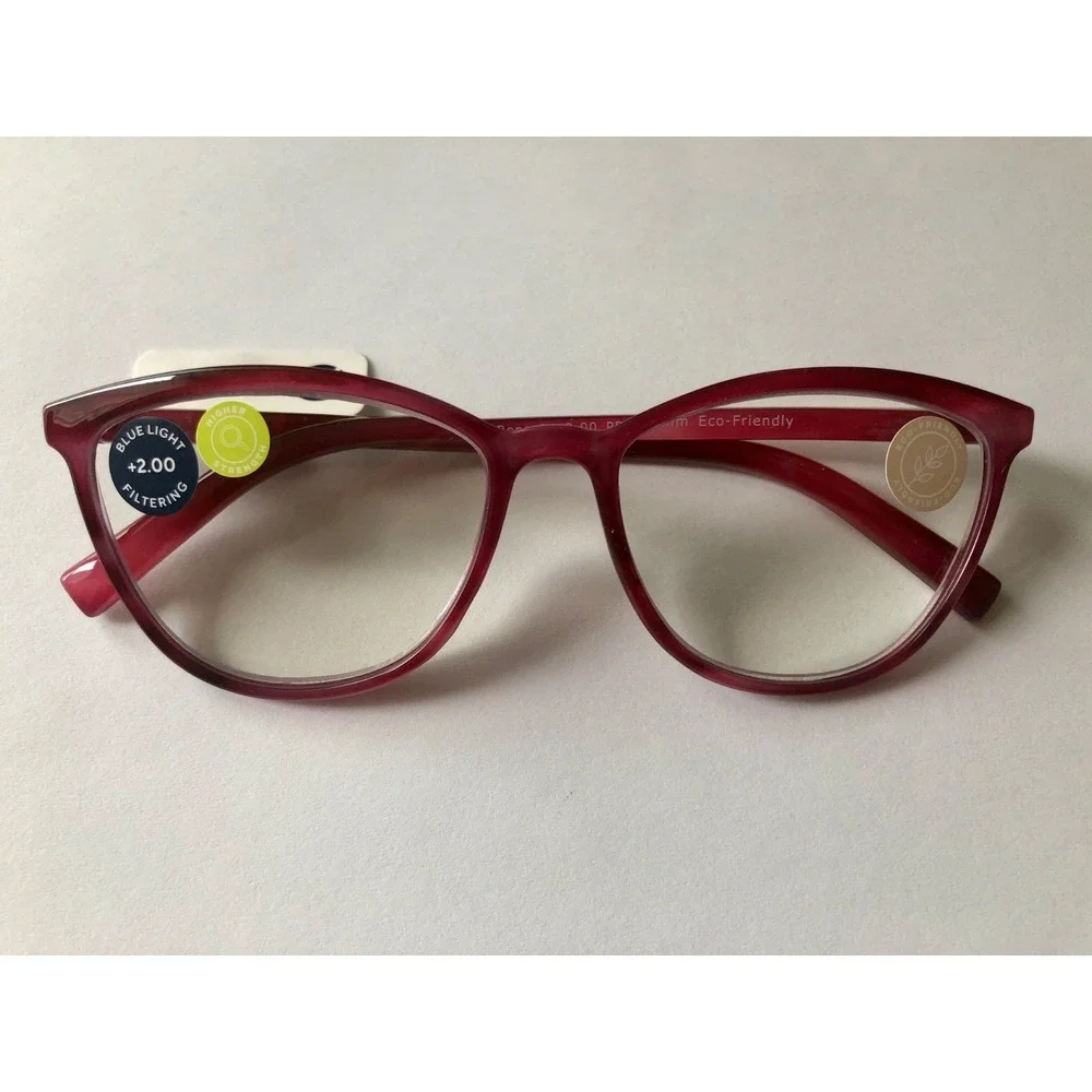 New Peepers Bengal Magenta Cat Eye Reading Glasses +2.00